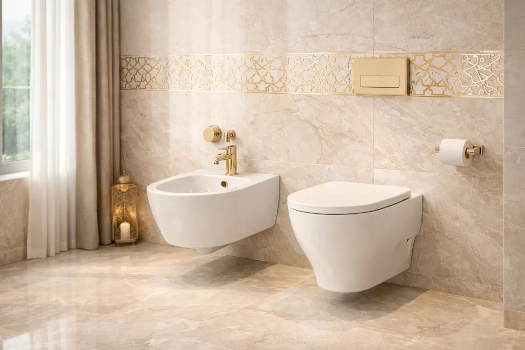 bidet installation in Muscat bathroom – Al Fanar Group